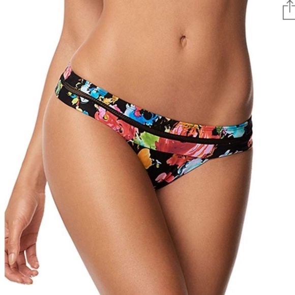 NWT PILYQ Samba Floral Banded Mesh Teeny Bikini Bottom - Picture 3 of 4
